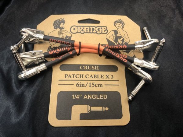 画像1: Orange / CRUSH Patch Cable×3  / パッチケーブル 6inch/15cm 1/4" Angled CA038 (1)