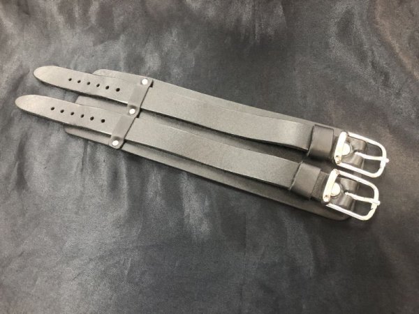 画像2: DSL Straps / 2.5” Wristband Black / リストバンド　レザー (2)