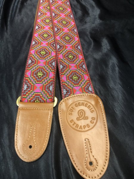 画像1: Sui Generis Strap / Woven & Embroidry Series RUE / ハンドメイド・手織り刺繍ギターストラップ (1)